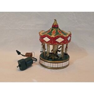 Vintage Noma Collectible Ornaments Motorized Merry Go Round Carousel